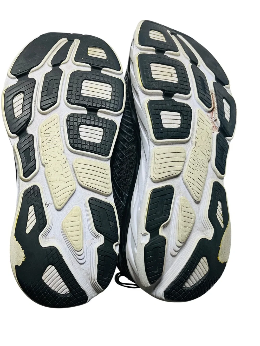 Hoka One One Bondi 7 Black Sz 10.5 D Wide Running Shoe 1110531 BWHT Max Cushion